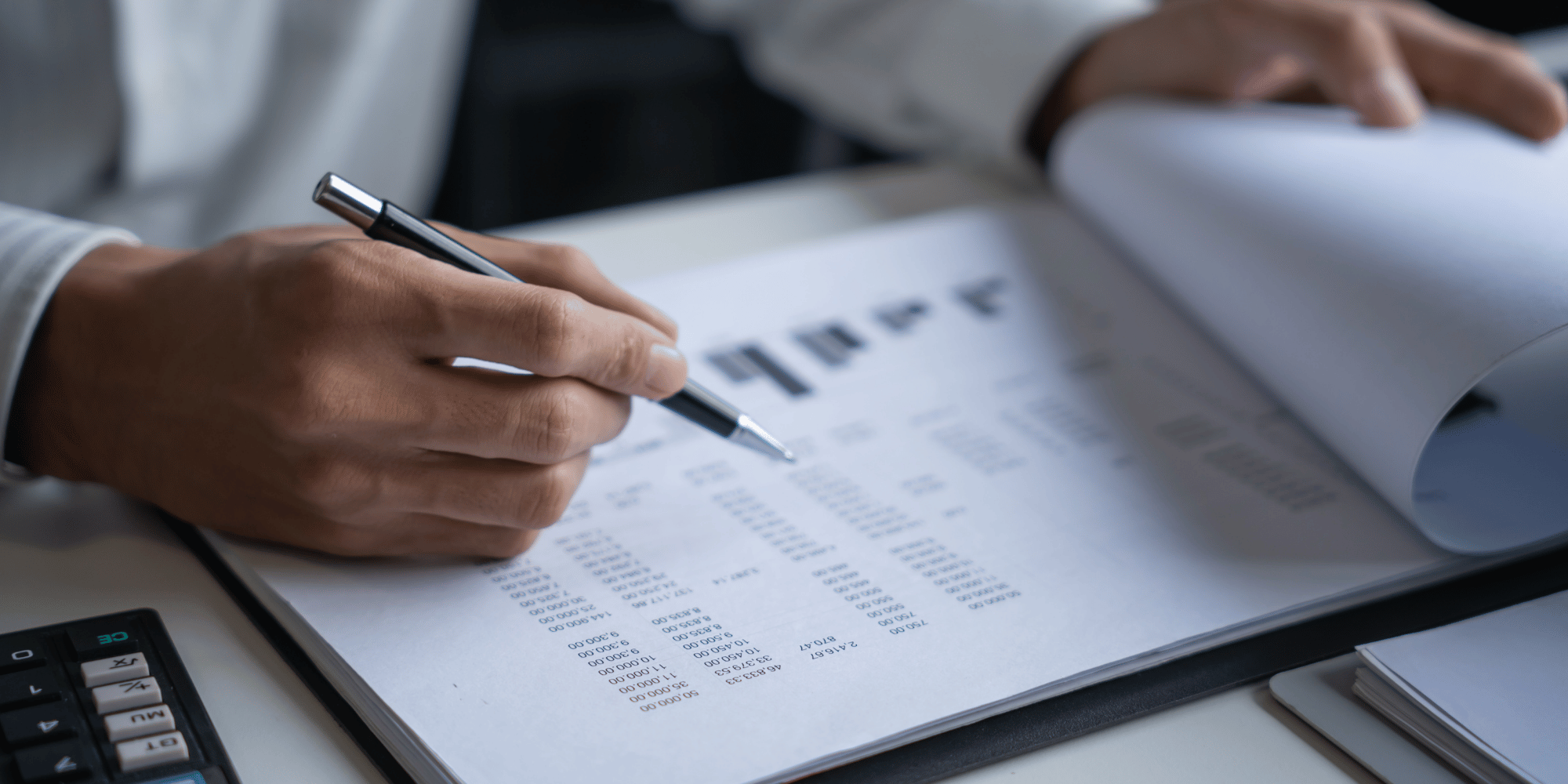 NeuralShield use case card titled 'Use Case: Government', featuring a close-up photo of a professional analyzing printed data charts and documents with a pen.